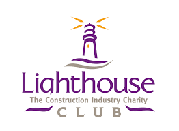 Purple lighthouse with charity name below